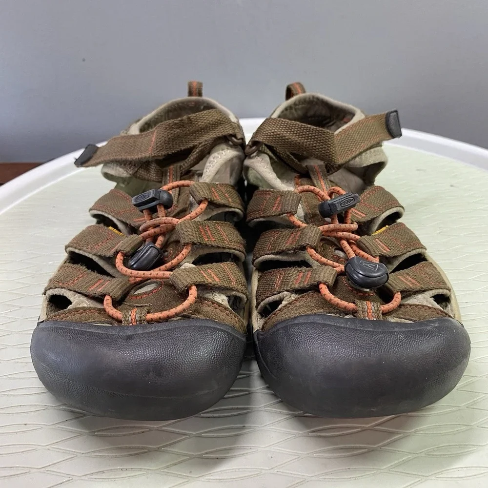 KEEN Water Shoes Sandals H2O Kids Youth Size 5 Brown Orange Fabric‎